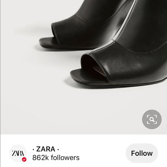 Zara NEVER WORN Black Open Toe Boots - Picture 5 of 7